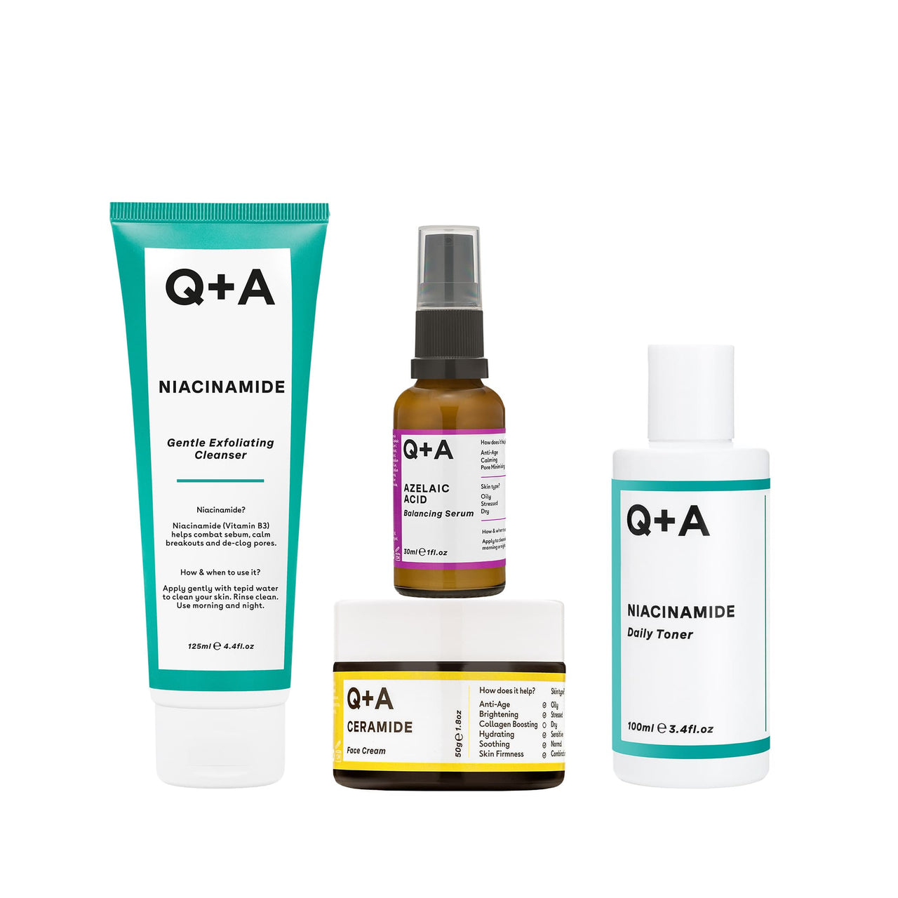Σετ Περιποίησης για Μικτές Επιδερμίδες - Beautiful Balancer Bundle Q+A Natural Skincare