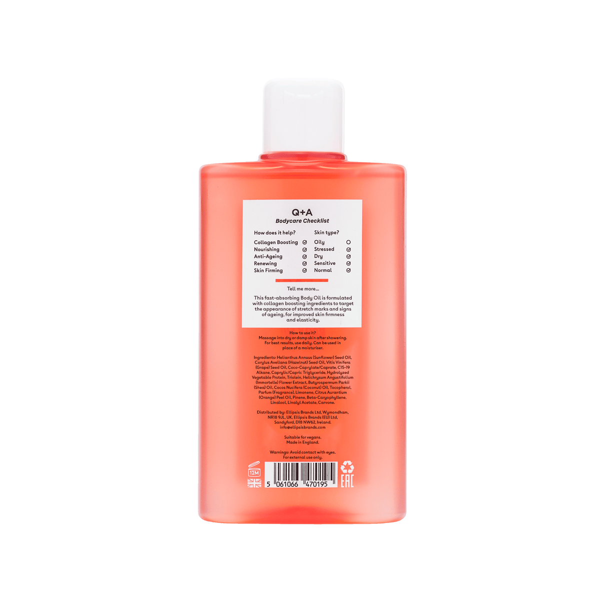 Έλαια σώματος Collagen Firming Body Oil - Λάδι Σώματος για Σύσφιξη & Ραγάδες 150ml Q+A Natural Skincare