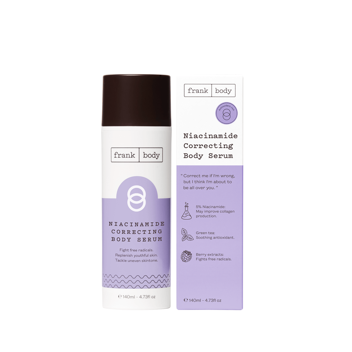 Niacinamide Correcting Body Serum 140ml - Ορός Σώματος με Νιασιναμίδη Frank Body