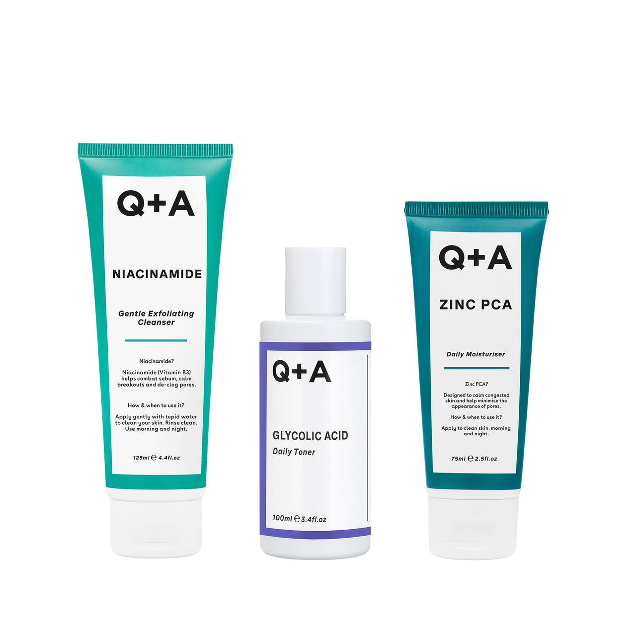 Σετ Περιποίησης για Λιπαρές Επιδερμίδες - Oily Skin Starter Set Q+A Natural Skincare