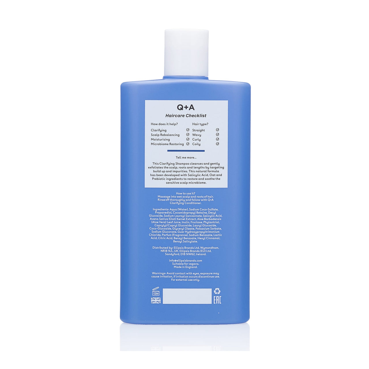 Σαμπουάν Clarifying Shampoo 250ml - Σαμπουάν για Βαθύ Καθαρισμό Q+A Natural Skincare