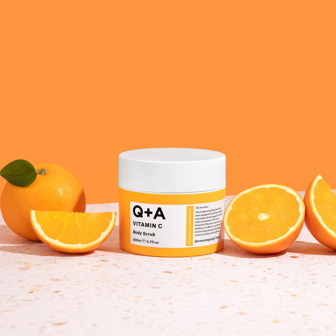 Απολέπιση Σώματος Vitamin C Body Scrub 200ml - Απολεπιστικό Σώματος με Βιταμίνη C Q+A Natural Skincare