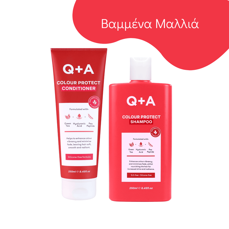 Σαμπουάν Σετ για Βαμμένα Μαλλιά - Haircare Colour Protect Duo Q+A Natural Skincare