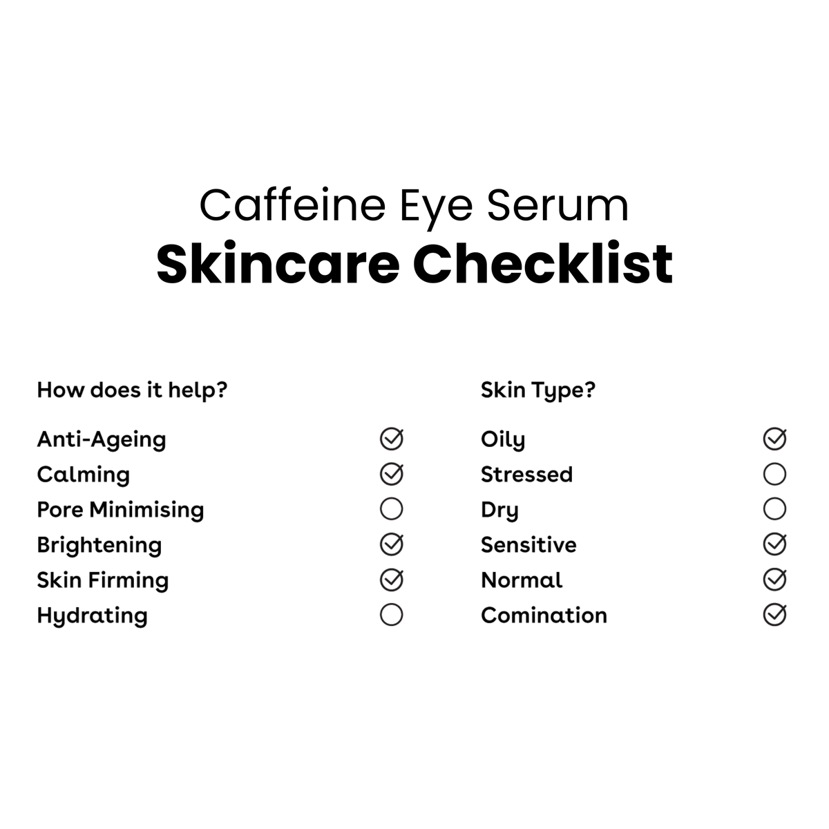Περιποίηση Ματιών Caffeine Eye Serum 15ml - Ορός Ματιών με Καφεΐνη Q+A Natural Skincare