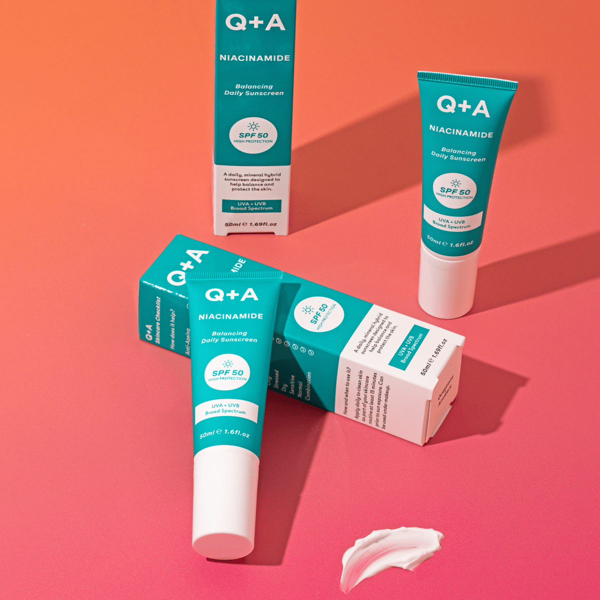 Αντηλιακά Niacinamide SPF50 Sunscreen - Αντηλιακό για Λιπαρές Επιδερμίδες Q+A Natural Skincare