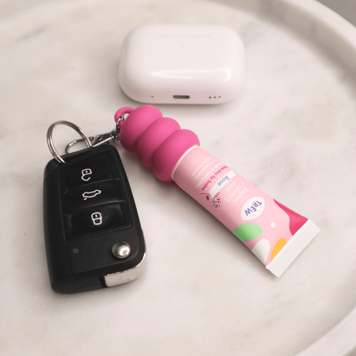 Lip Charm Keyring - Rose Red LuLuLa