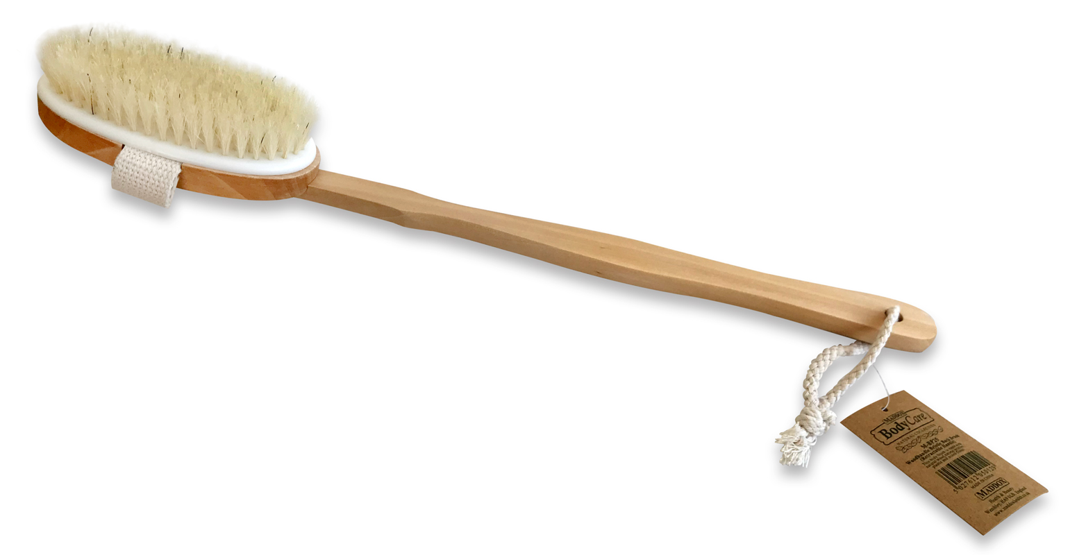 Ξύλινη Βούρτσα Σώματος Μπάνιου με Λαβή - Natural Bristle Body Brush