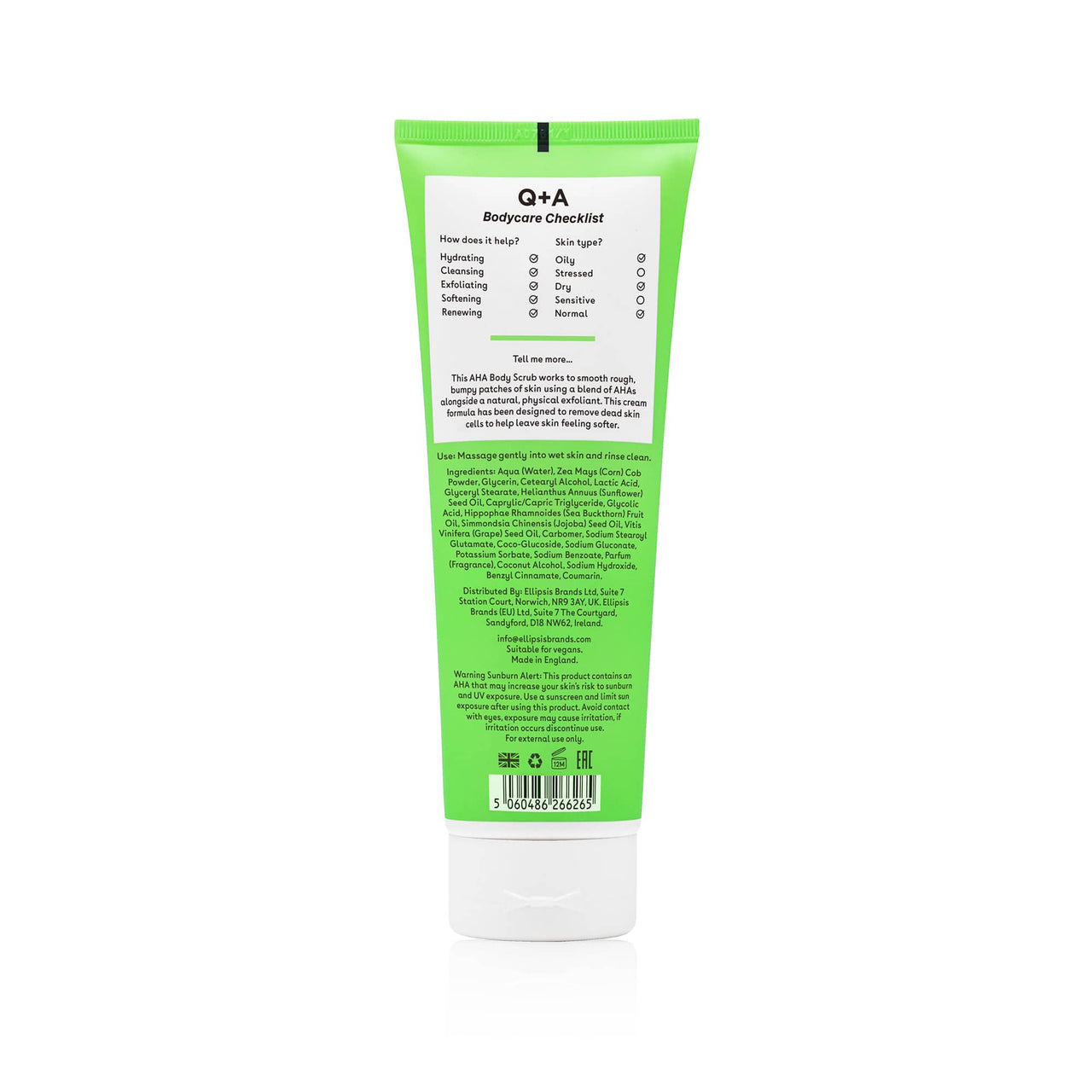 Απολέπιση Σώματος AHA Exfoliator Body Scrub 250ml Q+A Natural Skincare