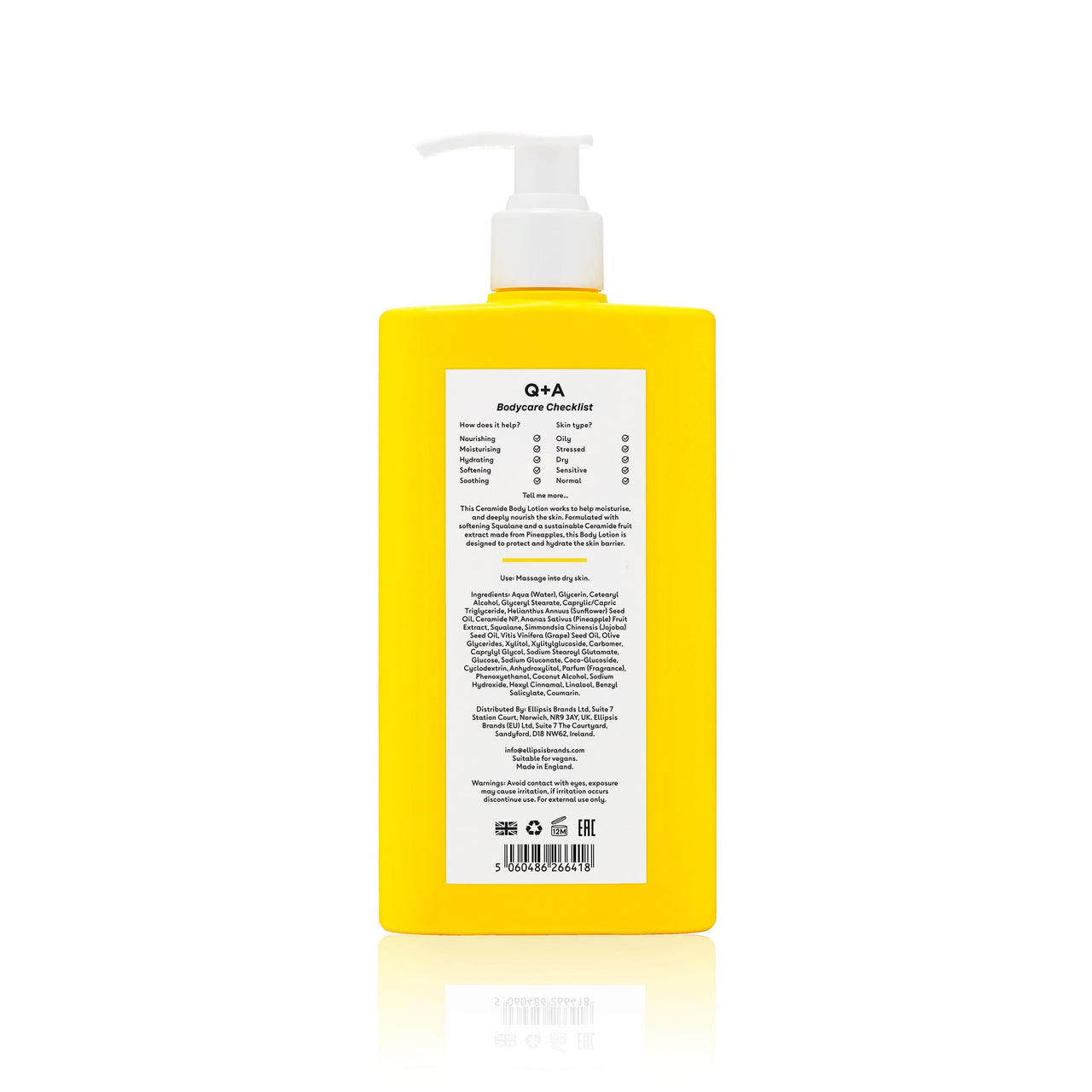 Τόνωση - Αναζωογόνηση Ceramide Body Lotion 250ml Q+A Natural Skincare