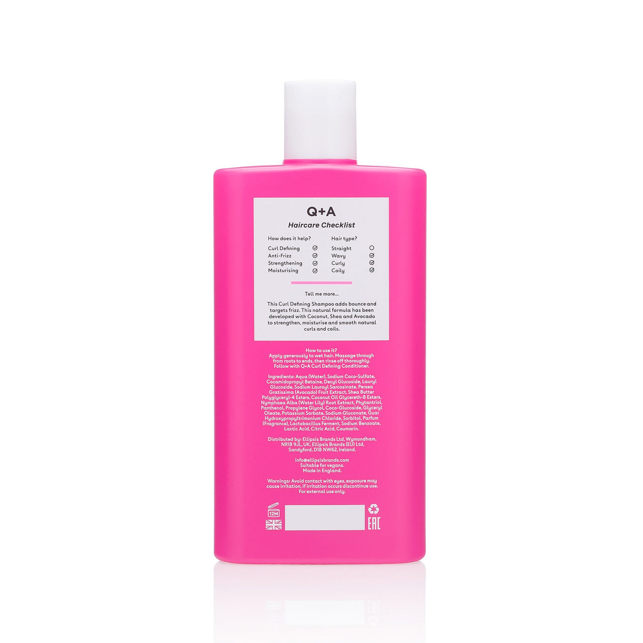 Σαμπουάν Curl Defining Shampoo 250ml - Σαμπουάν για Μπούκλες Q+A Natural Skincare