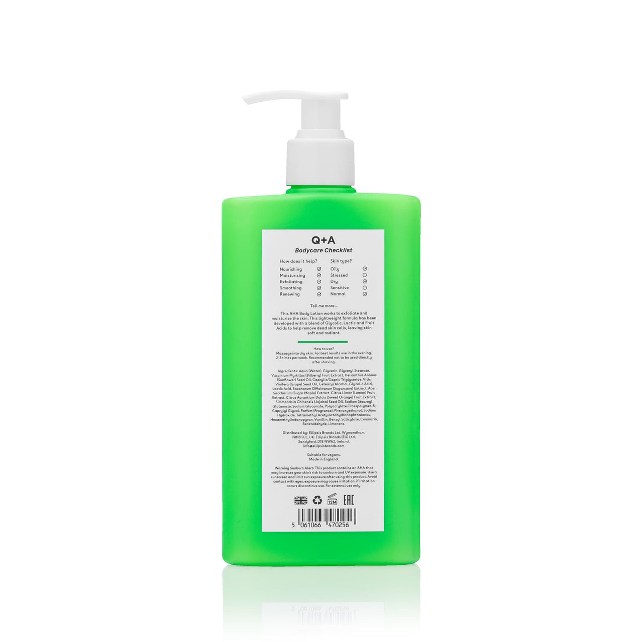 Απολέπιση Σώματος AHA Body Lotion 250ml Q+A Natural Skincare