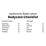 Q+A Hyaluronic Acid Post Shower Body Lotion Checklist