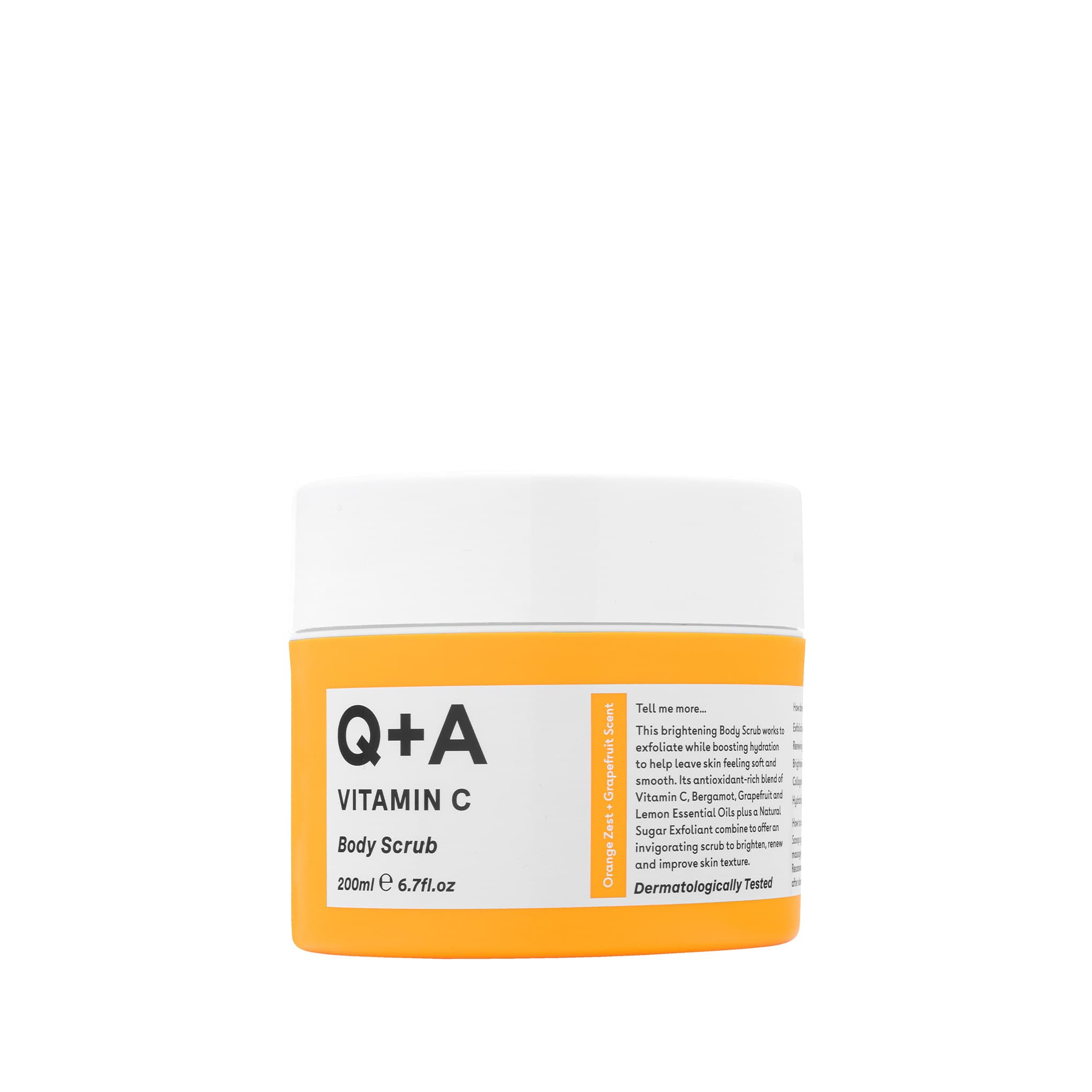 Απολέπιση Σώματος Vitamin C Body Scrub 200ml - Απολεπιστικό Σώματος με Βιταμίνη C Q+A Natural Skincare