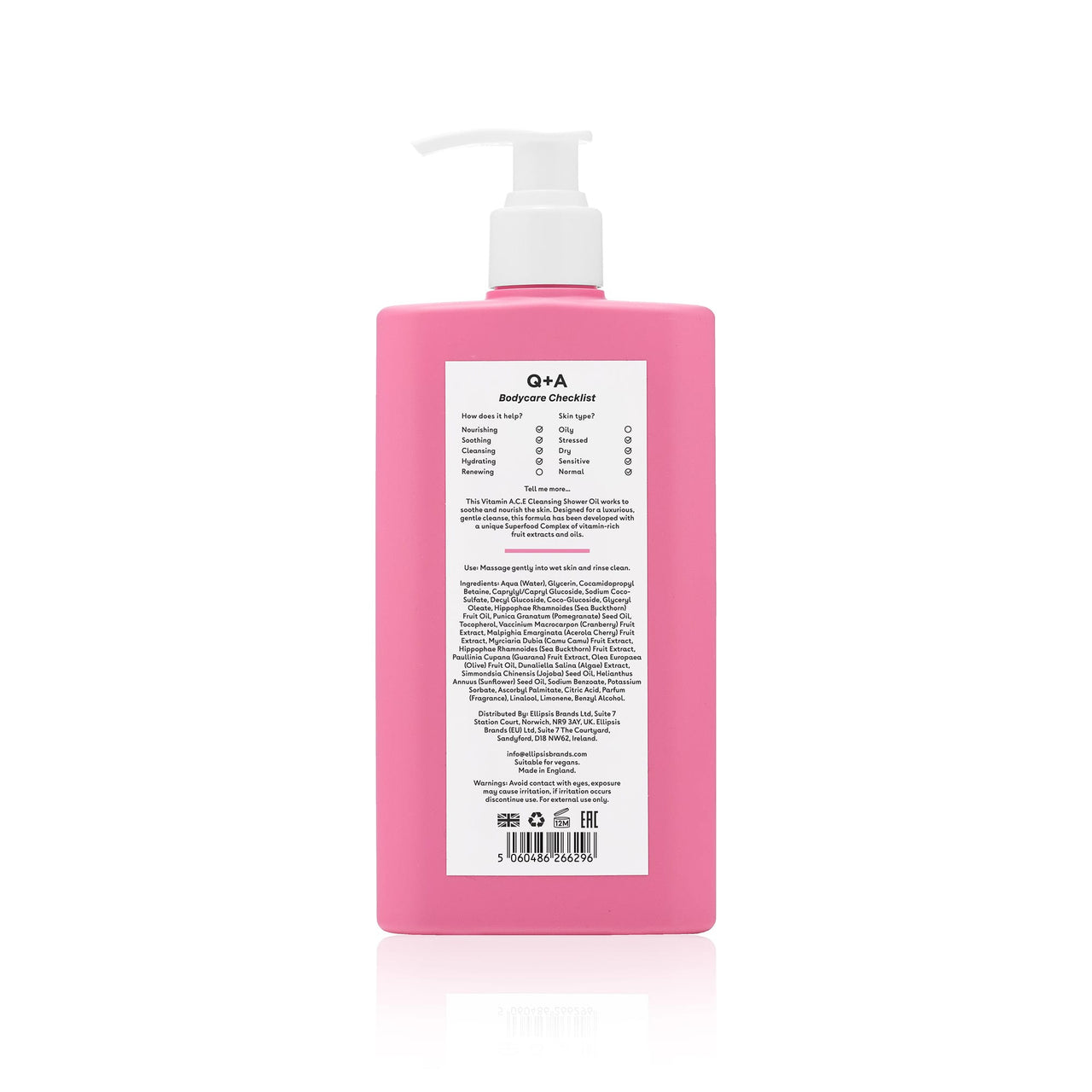 Έλαια σώματος Vitamin A.C.E Cleansing Shower Oil 250ml Q+A Q+A Natural Skincare