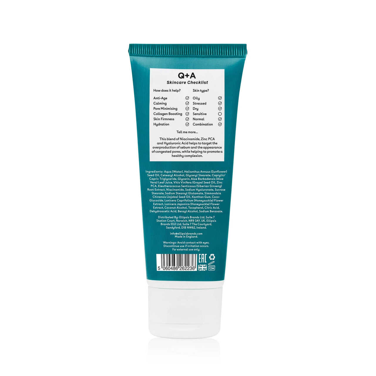 Κρέμες Προσώπου Zinc PCA Daily Moisturiser 75ml Q+A Natural Skincare