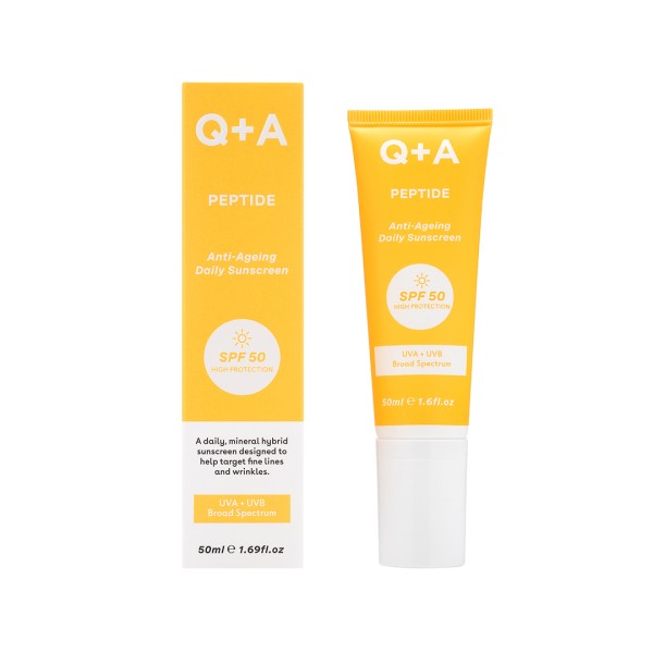 Q+A Peptide SPF50 Anti-Ageing Daily Sunscreen – Aντηλιακό Προσώπου με Πεπτίδια 50ml